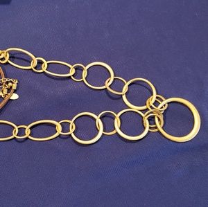 Lia Sophia brushed gold adjustable necklace